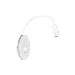 Lampă de perete LED flexibilă BASE cu USB, LED/8W+LED/2W/230V, alb/argintiu