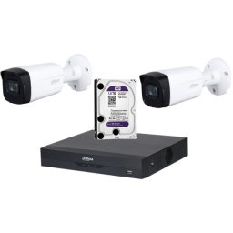 Sistem de supraveghere Dahua DH-2CEXT80M-5MP_HDD HDCVI cu HDD si 2 camere de exterior de 5MP