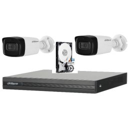 Sistem de supraveghere Dahua DH-2CEXT80MA-5MP_HDD HDCVI cu HDD si 2 camere de exterior de 5MP