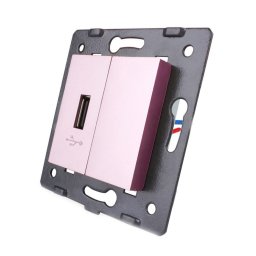 Priza USB Livolo, Roz, C7-1USB-17