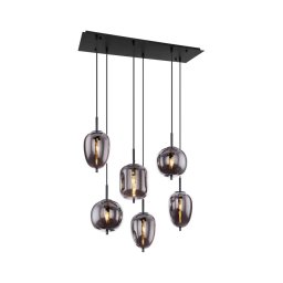 Lustră pe cablu BLACKY 6xE14/40W/230V neagră Globo 15345-6