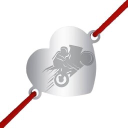 Martisor Bratara Inox Inima Argintie Motocicleta