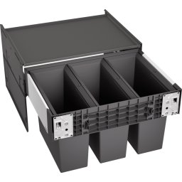Cos de gunoi incorporabil Blanco SELECT II 60/3, 3x15 l, corp 600 mm, cos plastic, gri, 526204