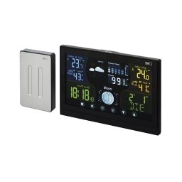 Stație meteo fără fir cu deșteptător 3xAAA negru