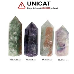 Generator din Fluorit Curcubeu Druzy Cristal Natural - 83-106 x 35-41 x 31-35 mm - (XXL) - 1 Buc