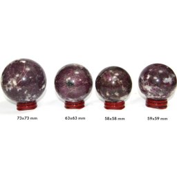 Sfera Turmalina Rosie Druzy Mineral Natural - 58-73 x 58-73 mm - 1 Buc