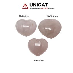 Inima Cuart Roz Minerala Naturala - 53-69 x 61-75 x 31-35 mm - Unicat