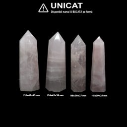 Obelisc Cuart Roz 1 Varf - 115-126 x 29-42 x 25-40 mm - ( XXL)