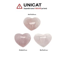 Inima Cuart Roz Mineral Natural - 58-64 x 68-75 x 28-39 mm - (XXL)