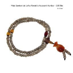 Mala Samburi de Lotus Rondel si Accesorii Acrilice - 108 Bile - 6 x 8 mm