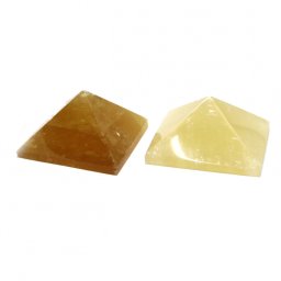 Piramida Calcit Galben Mineral Natural - 66-67 x 66-68 x 34-37 mm - 1 Buc