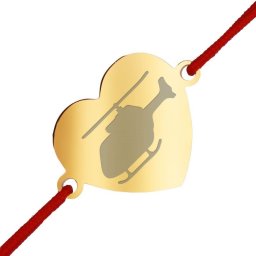 Martisor Bratara Inox Inima Aurie Elicopter