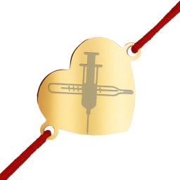 Martisor Bratara Inox Inima Aurie Termometru Seringa