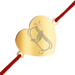 Martisor Bratara Inox Inima Aurie Plafar
