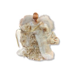 Varf de brad, model inger culoare alb, 30cm