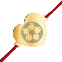 Martisor Bratara Inox Inima Aurie Minge Fotbal