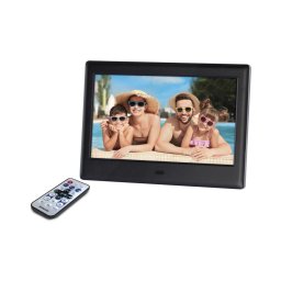 Sencor - Ramă foto digitală 7" cu difuzor 230V, neagră + telecomandă