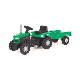 Tractor cu pedale și cărucior negru/verde