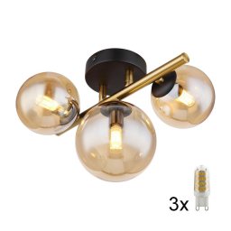 Lustră LED aplicată RIHA 3xG9/3W/230V alamă Globo 56135-3W