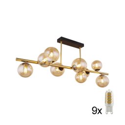 Lustră LED pe tijă RIHA 9xG9/3W/230V alamă Globo 56135-9D