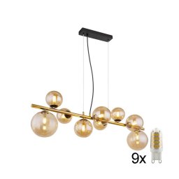 Lustră LED pe tijă RIHA 9xG9/3W/230V alamă Globo 56135-9H