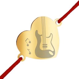 Martisor Bratara Inox Inima Aurie Muzica Chitara
