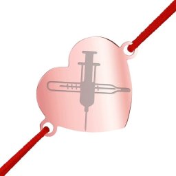 Martisor Bratara Inox Inima Rose Gold Termometru Seringa
