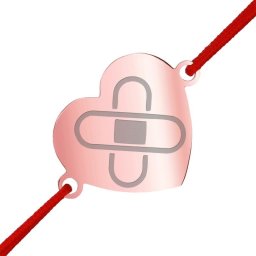 Martisor Bratara Inox Inima Rose Gold Pansament pentru suflet