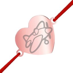 Martisor Bratara Inox Inima Rose Gold Avion Mic