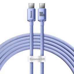 Crystal Shine USB-C to USB-C, 100W, 1.2m purple