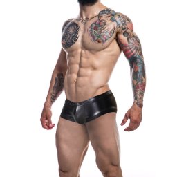 Cut4Men Booty Shorts Black Leatherette L