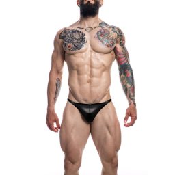 Cut4Men Brazilian Brief Black Leatherette S