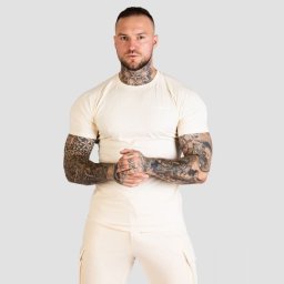 GymBeam Tricou Fitted TRN Sand XXL