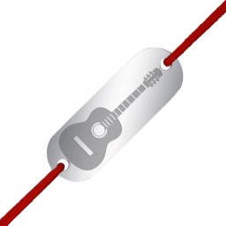 Martisor Bratara Inox Placuta Argintie Muzica Chitara Acustica