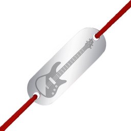 Martisor Bratara Inox Placuta Argintie Muzica Chitara Electrica