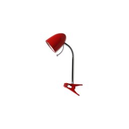 Lampă de masă cu clemă 1xE27/11W/230V roșie/crom Aigostar