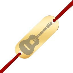 Martisor Bratara Inox Placuta Aurie Muzica Chitara Acustica