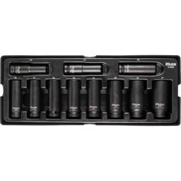 Set capete tubulare de impact lungi, sertar TIP A (385x150 mm) pentru dulap mobil, 13-27 mm, 1/2", 11 buc, Richmann exclusive