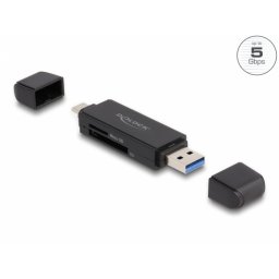 Cititor de carduri USB 3.2 Gen1-A + type C la micro SD/SD, Delock 91004