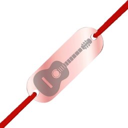 Martisor Bratara Inox Placuta Rose Gold Muzica Chitara Acustica