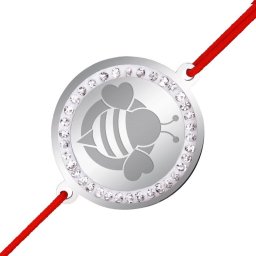 Bratara Inox Banut Pietre Albinuta Argintiu