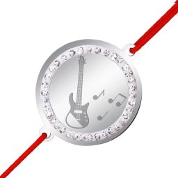 Bratara Inox Banut Pietre Muzica Chitara Electrica Argintiu