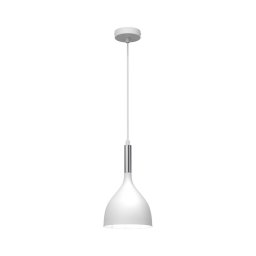 Lustră pe cablu NOAK 1xE27/60W/230V albă/crom lucios
