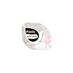 Etichete AIMO compatibile DYMO LetraTag, 12 mm, negru pe alb cu sclipici, pentru hobby si proiecte creative, Q5-TBL231