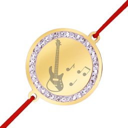 Bratara Inox Banut Pietre Muzica Chitara Electrica Auriu