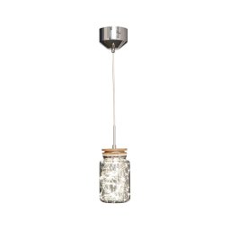 Klausen 142030 - Candelabru LED SHOCK pe cablu LED/5W/230V crom lucios/lemn