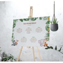 Tablou Opis Botez, lista invitati, Tematica Safari, dim. 90x60cm - ALIF211001