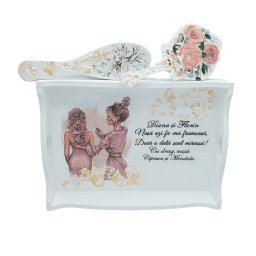 Set pentru gatit mireasa personalizat, model deosebit in relief, 3 piese - FEIS211001