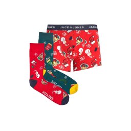 JACK & JONES Lenjerie Jactom Xmas Giftbox 12222945 19-1664 TCX True Red