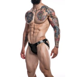 Cut4Men Jockstrap Desire Black Leatherette S